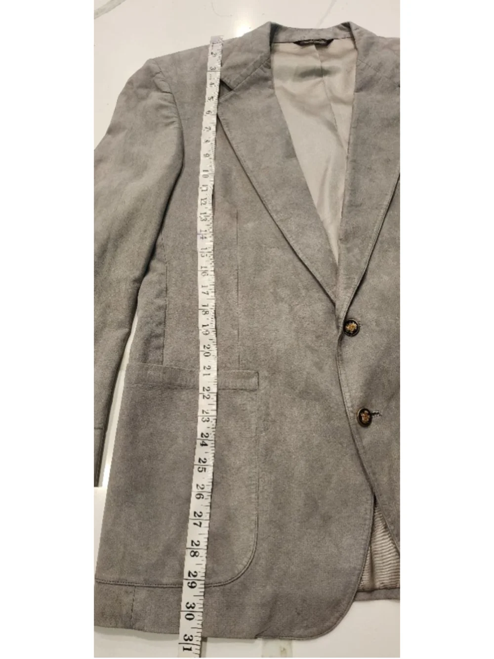 St. Simons Clothing Men's Gray Suede Blazer Sport Coat Made in USA 46R Vintage